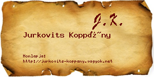 Jurkovits Koppány névjegykártya